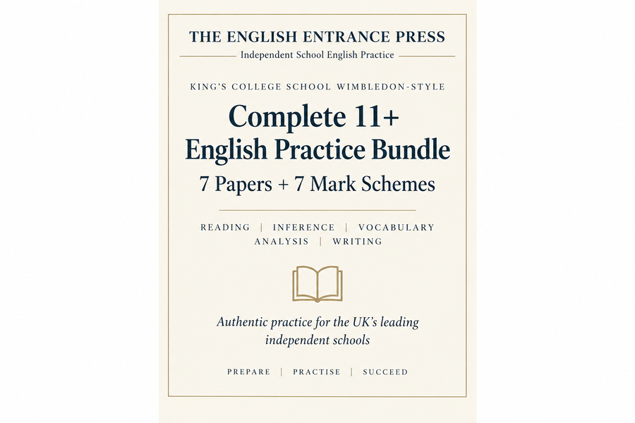 King's College School Wimbledon 11+ English Complete 7-Paper Bundle