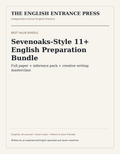Sevenoaks-style 11+ English Preparation Bundle cover